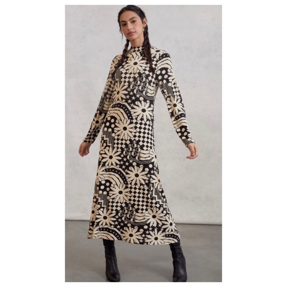 FARM Rio Dresses & Skirts - NWOT Farm Rio Aurelio Black and Ivory Maxi Dress  Size Small